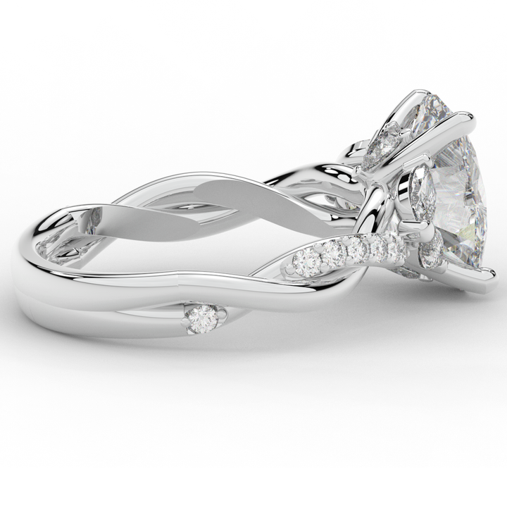 2.40CT.TW OVAL LAB DIAMOND TWIST ENGAGEMENT RING - Nazarelle
