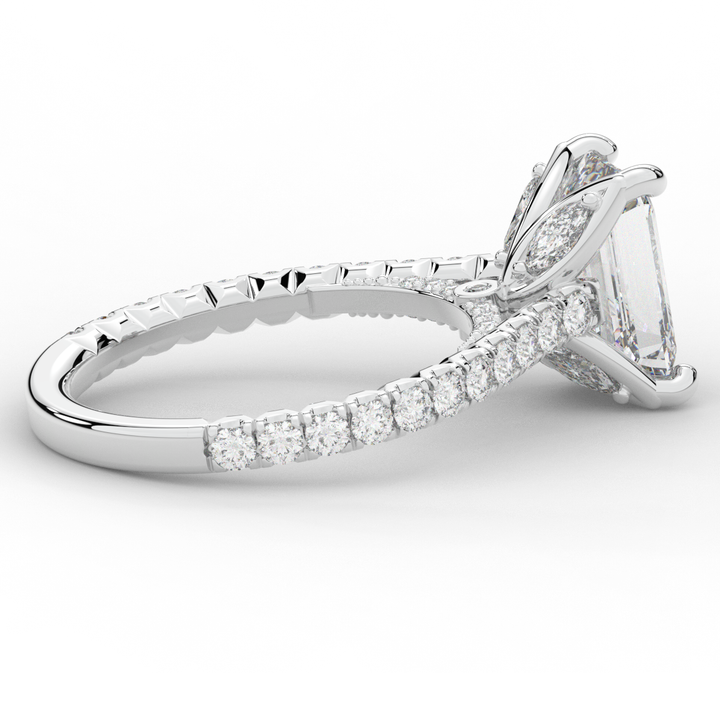 2.70CT.TW EMERALD CUT LAB DIAMOND SOLITAIRE ENGAGEMENT RING - Nazarelle