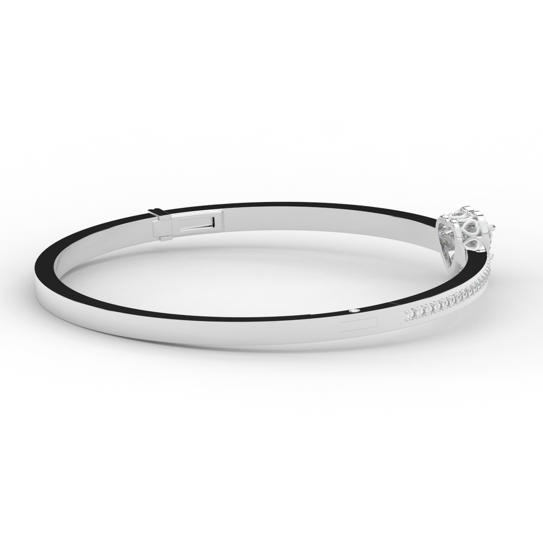 1.65CT.TW HEART AND ROUND LAB DIAMOND  BANGLE - Nazarelle