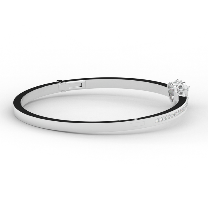 1.65CT.TW HEART AND ROUND LAB DIAMOND  BANGLE - Nazarelle