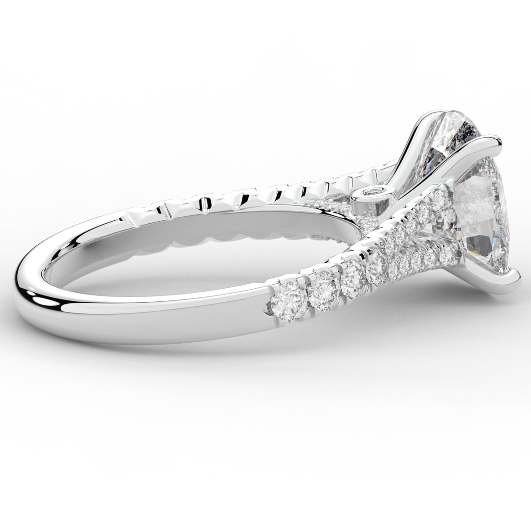 3.45CT.TW CUSHION LAB DIAMOND ENGAGEMENT RING - Nazarelle