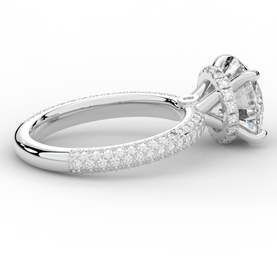 3.60CT.TW ROUND LAB DIAMOND SOLITAIRE ENGAGEMENT RING - Nazarelle