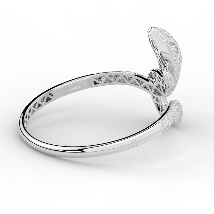 4.90CT.TW ROUND AND PEAR LAB DIAMOND SNAKE BANGLE - Nazarelle