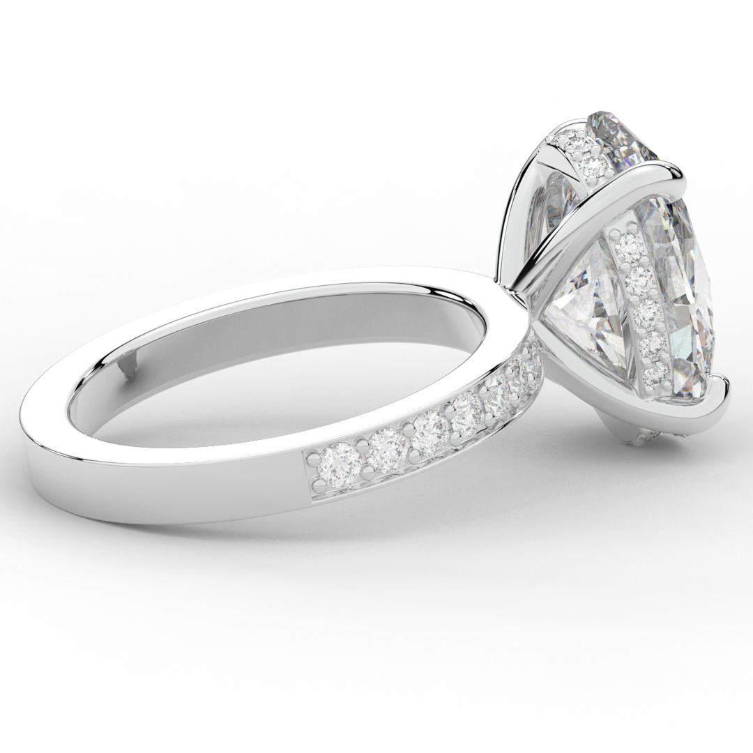 4.30CT.TW OVAL LAB DIAMOND BAND ENGAGEMENT RING - Nazarelle