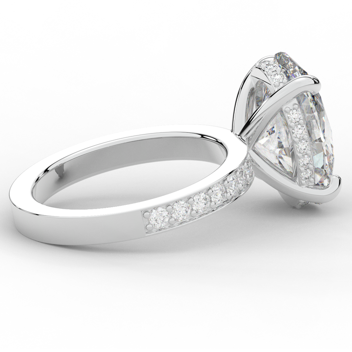 4.30CT.TW OVAL LAB DIAMOND BAND ENGAGEMENT RING - Nazarelle