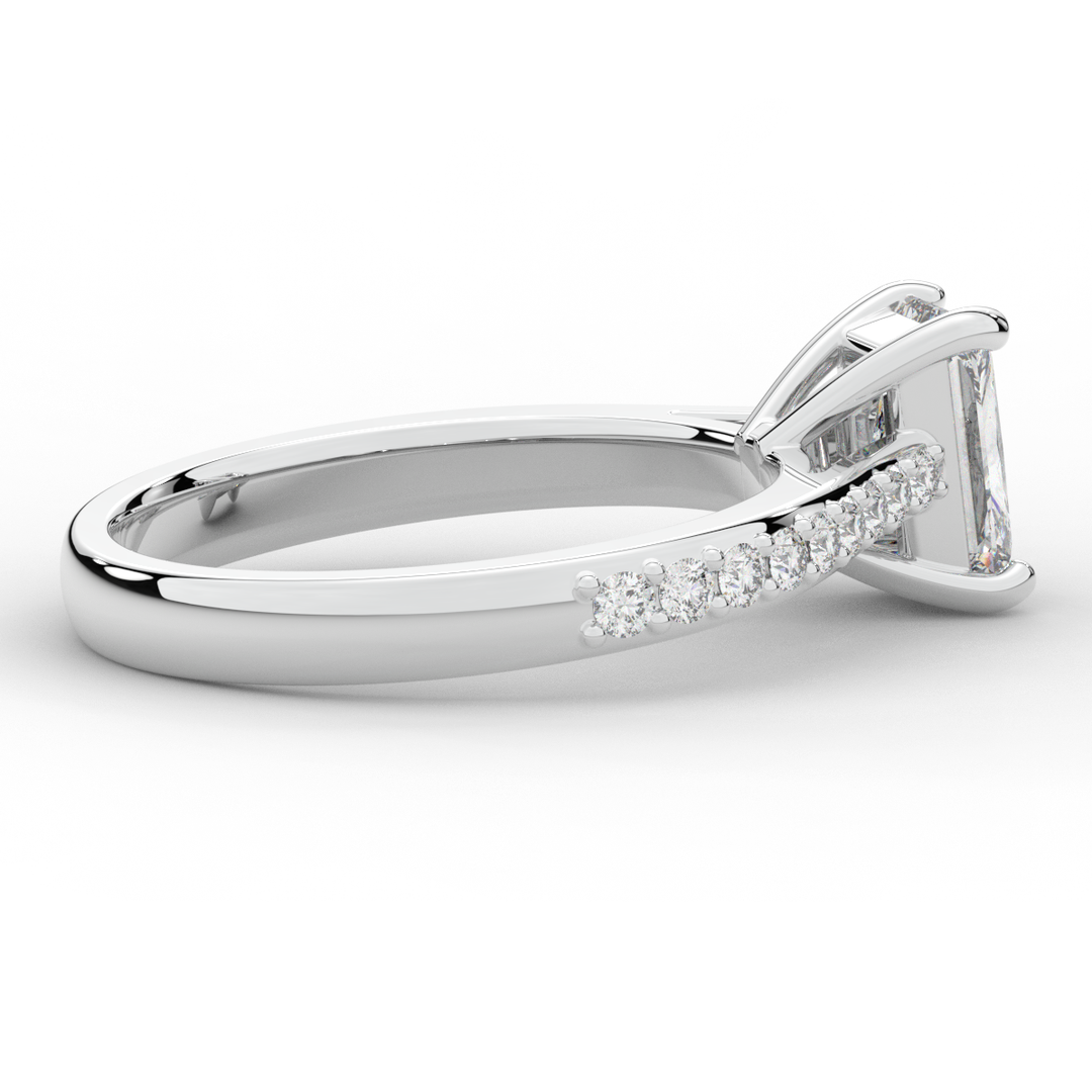 1.25CT.TW RADIANT LAB DIAMOND SOLITAIRE ENGAGEMENT RING - Nazarelle