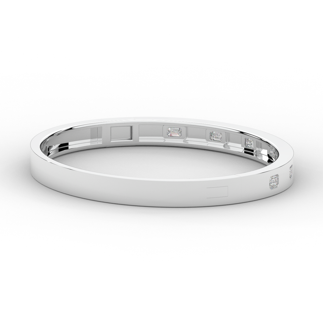 1.25CT.TW ROUND LAB DIAMOND BEZEL SET BANGLE - Nazarelle