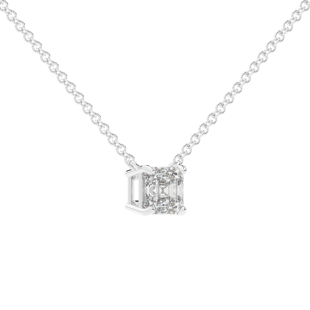 1.50CT ASSCHER CERTIFIED LAB DIAMOND SOLITAIRE PENDANT - Nazarelle