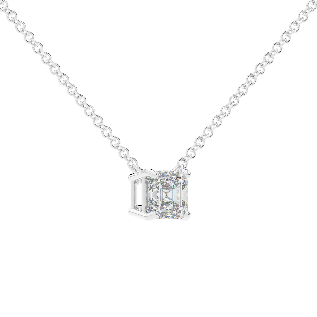 1.50CT ASSCHER CERTIFIED LAB DIAMOND SOLITAIRE PENDANT - Nazarelle