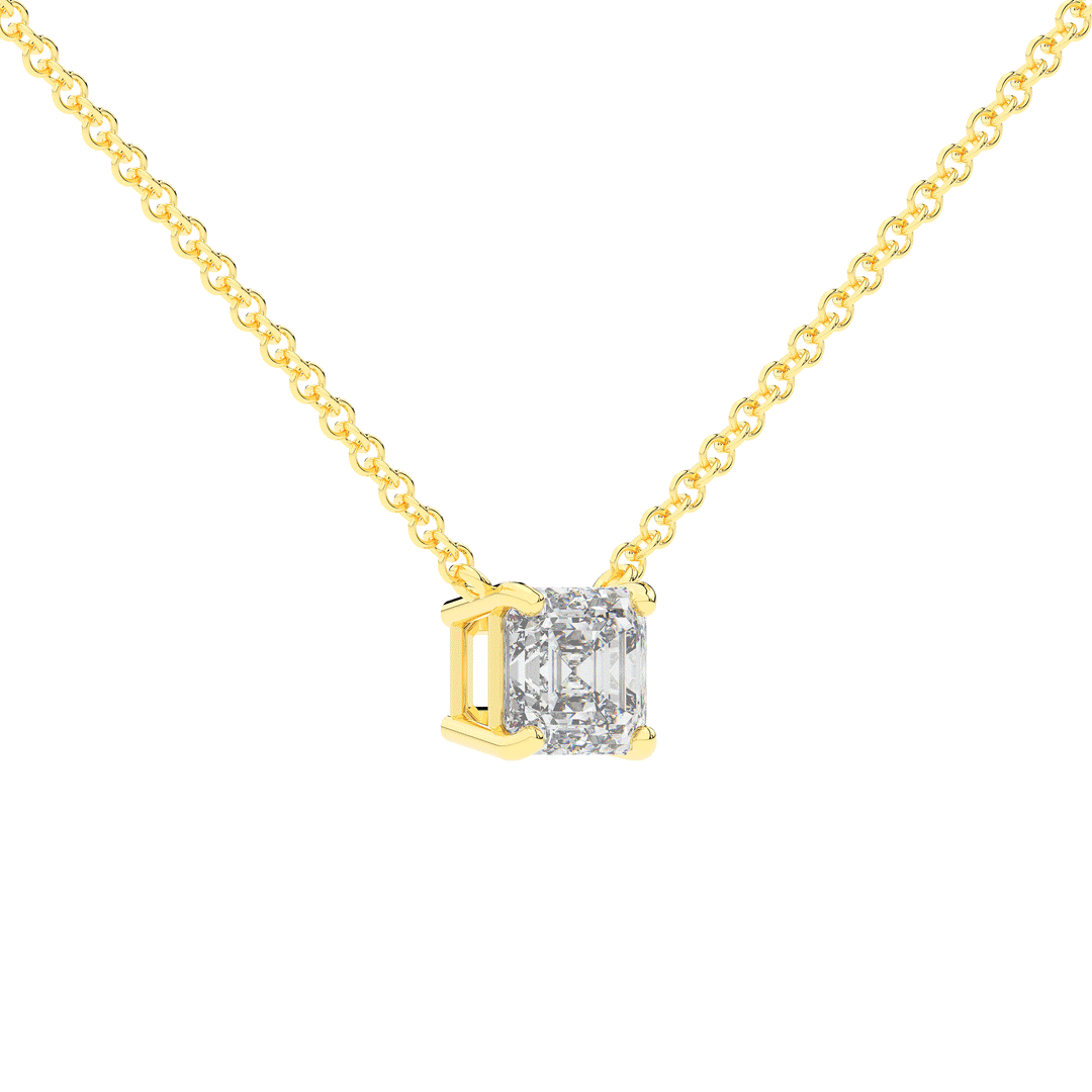 1.50CT ASSCHER CERTIFIED LAB DIAMOND SOLITAIRE PENDANT - Nazarelle