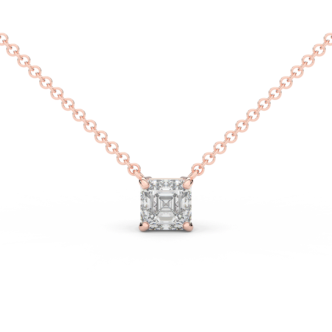 1.50CT ASSCHER CERTIFIED LAB DIAMOND SOLITAIRE PENDANT - Nazarelle