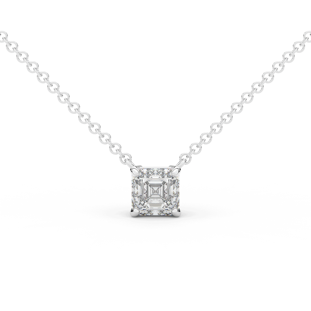 1.50CT ASSCHER CERTIFIED LAB DIAMOND SOLITAIRE PENDANT - Nazarelle