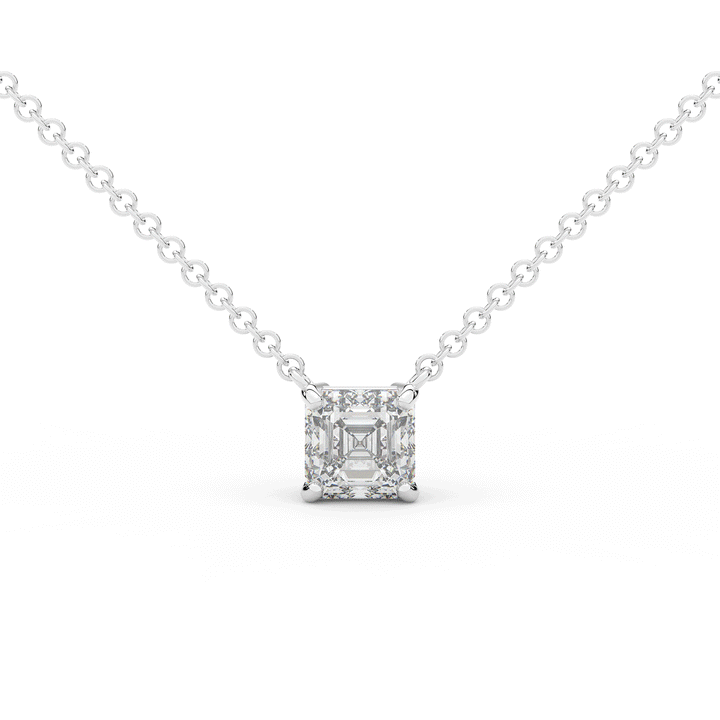 1.50CT ASSCHER CERTIFIED LAB DIAMOND SOLITAIRE PENDANT - Nazarelle
