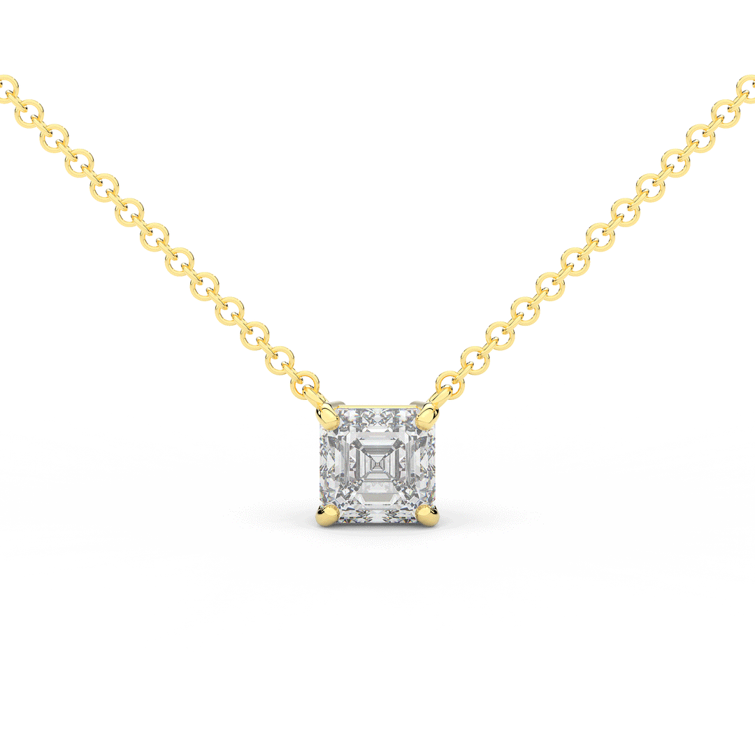 1.50CT ASSCHER CERTIFIED LAB DIAMOND SOLITAIRE PENDANT - Nazarelle
