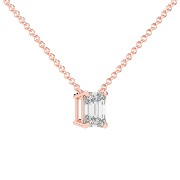 1.50CT EMERALD CUT CERTIFIED LAB DIAMOND SOLITAIRE PENDANT - Nazarelle