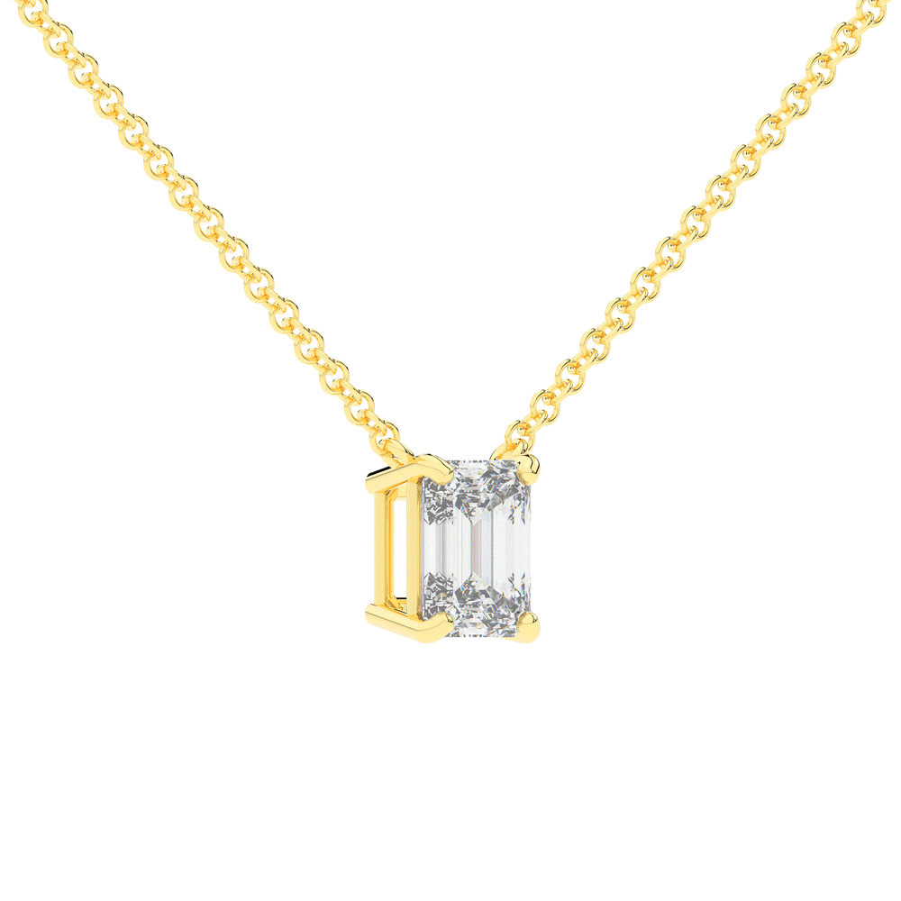 1.50CT EMERALD CUT CERTIFIED LAB DIAMOND SOLITAIRE PENDANT - Nazarelle