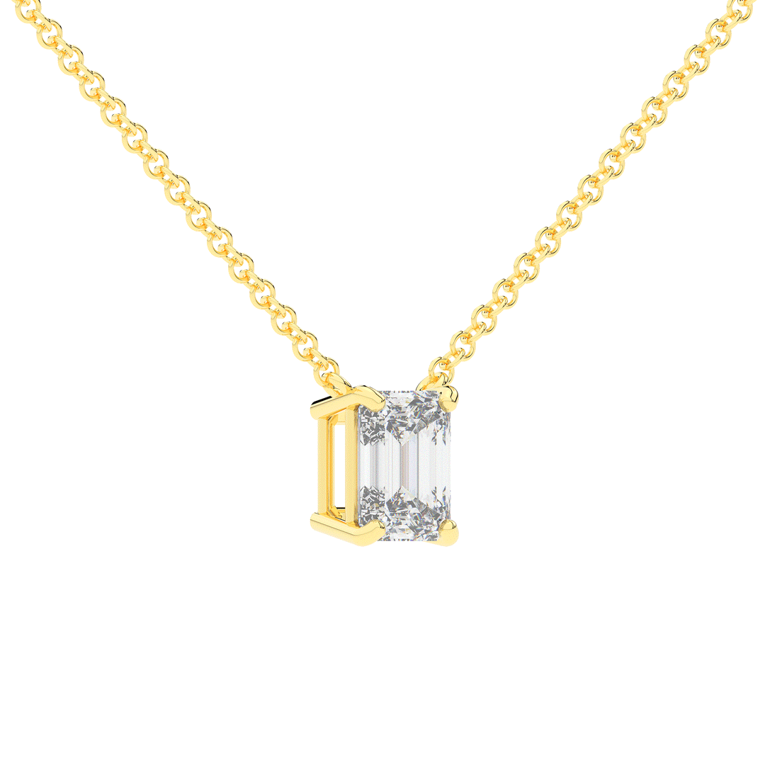 1.50CT EMERALD CUT CERTIFIED LAB DIAMOND SOLITAIRE PENDANT - Nazarelle