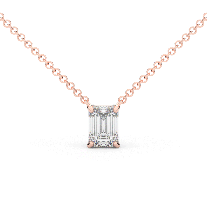 1.50CT EMERALD CUT CERTIFIED LAB DIAMOND SOLITAIRE PENDANT - Nazarelle