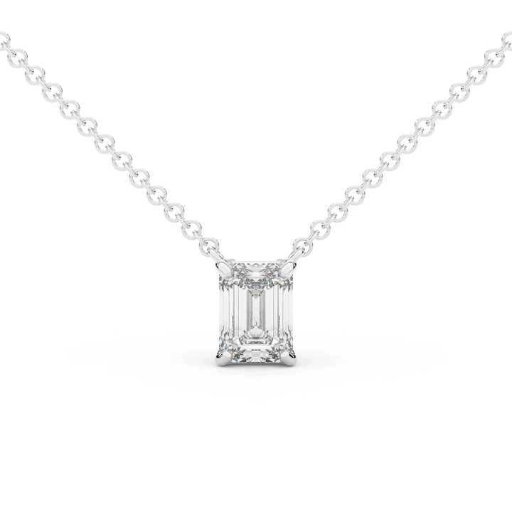 1.50CT EMERALD CUT CERTIFIED LAB DIAMOND SOLITAIRE PENDANT - Nazarelle