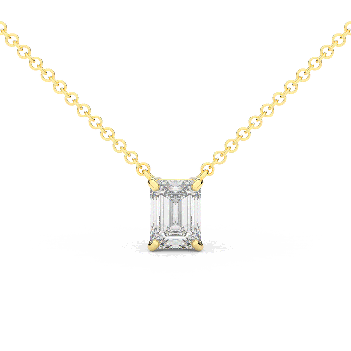 1.50CT EMERALD CUT CERTIFIED LAB DIAMOND SOLITAIRE PENDANT - Nazarelle