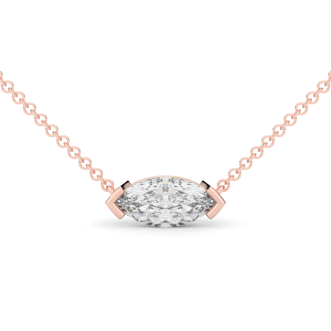 1.50CT MARQUISE CERTIFIED LAB DIAMOND SOLITAIRE PENDANT - Nazarelle