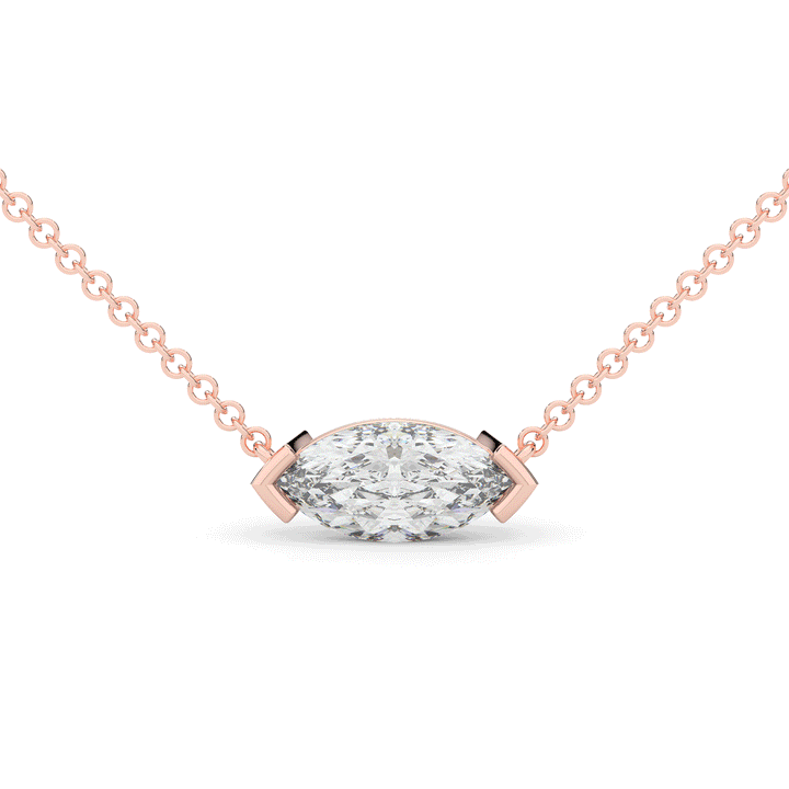 1.50CT MARQUISE CERTIFIED LAB DIAMOND SOLITAIRE PENDANT - Nazarelle