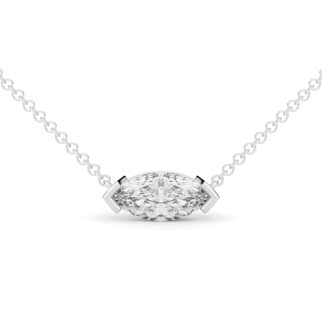 1.50CT MARQUISE CERTIFIED LAB DIAMOND SOLITAIRE PENDANT - Nazarelle