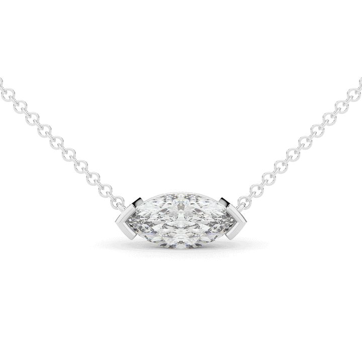 1.50CT MARQUISE CERTIFIED LAB DIAMOND SOLITAIRE PENDANT - Nazarelle