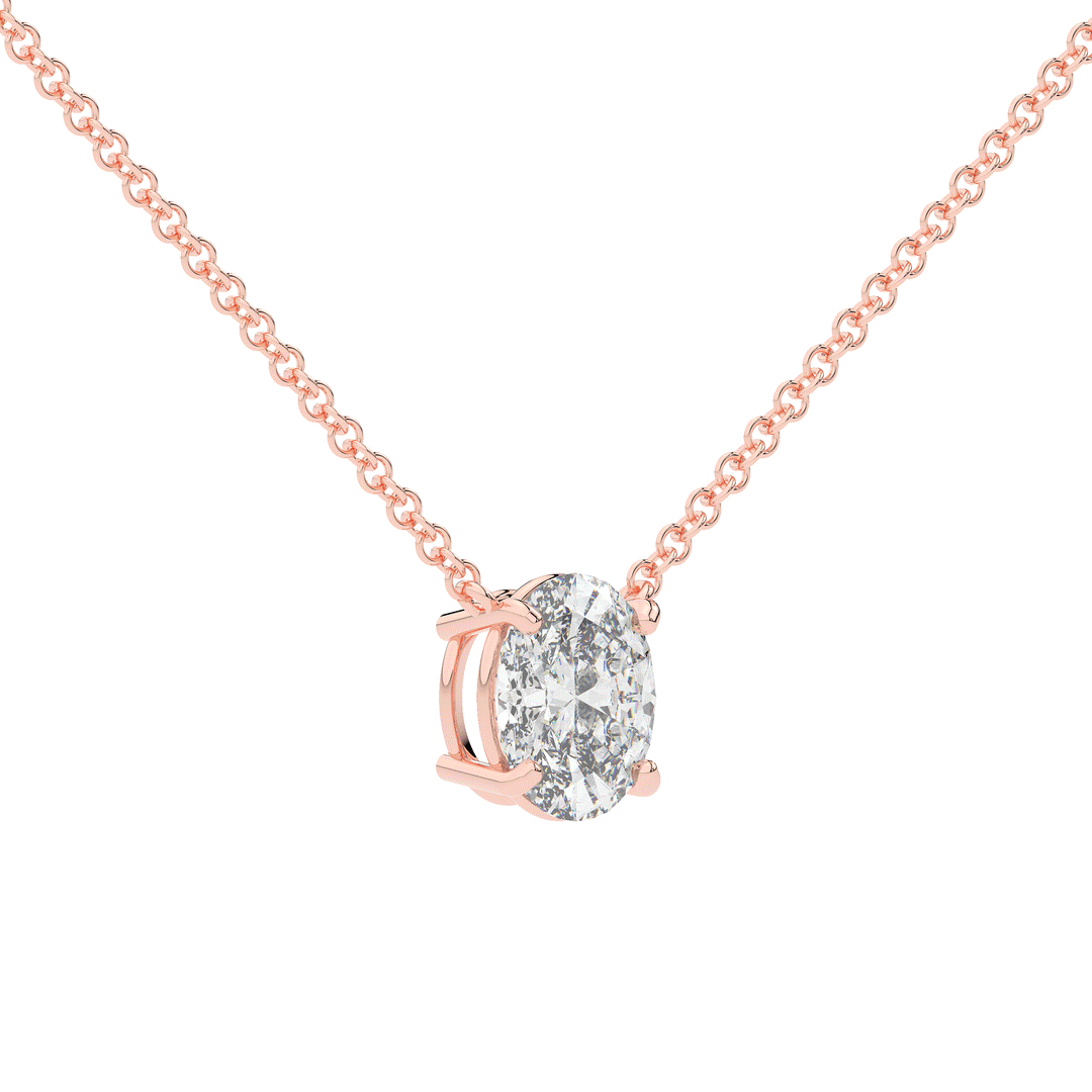 1.50CT OVAL CERTIFIED LAB DIAMOND SOLITAIRE PENDANT - Nazarelle