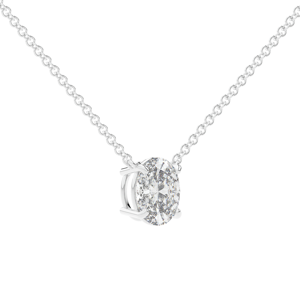 1.50CT OVAL CERTIFIED LAB DIAMOND SOLITAIRE PENDANT - Nazarelle