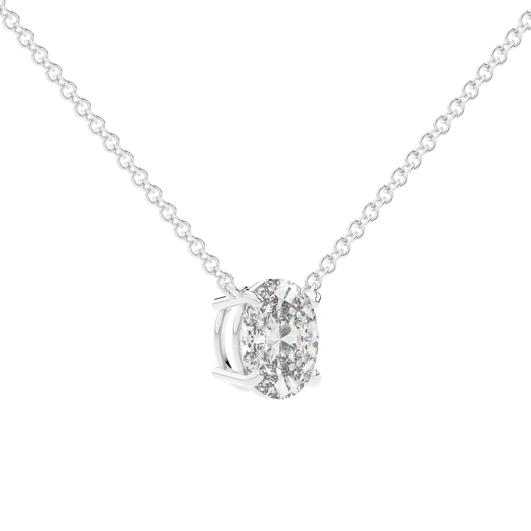 1.50CT OVAL CERTIFIED LAB DIAMOND SOLITAIRE PENDANT - Nazarelle