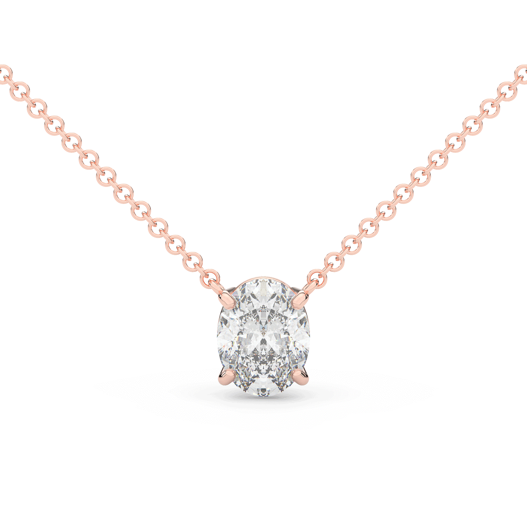 1.50CT OVAL CERTIFIED LAB DIAMOND SOLITAIRE PENDANT - Nazarelle