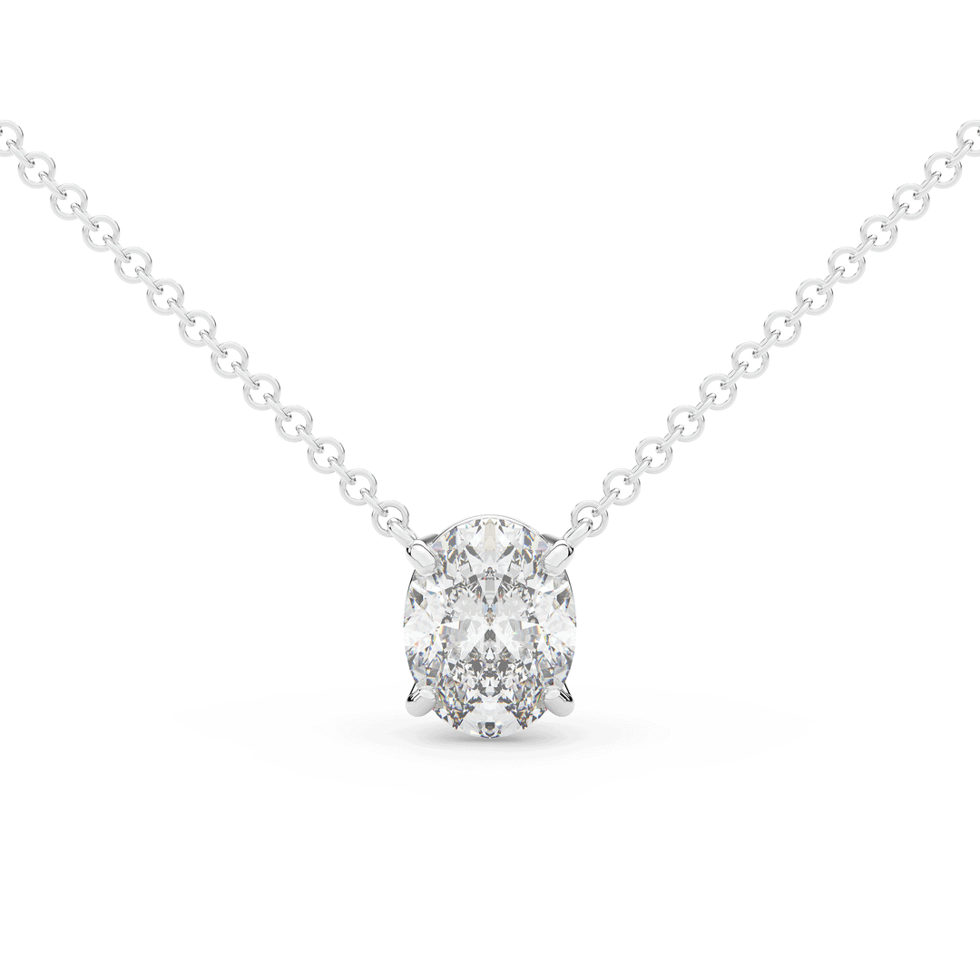 1.50CT OVAL CERTIFIED LAB DIAMOND SOLITAIRE PENDANT - Nazarelle