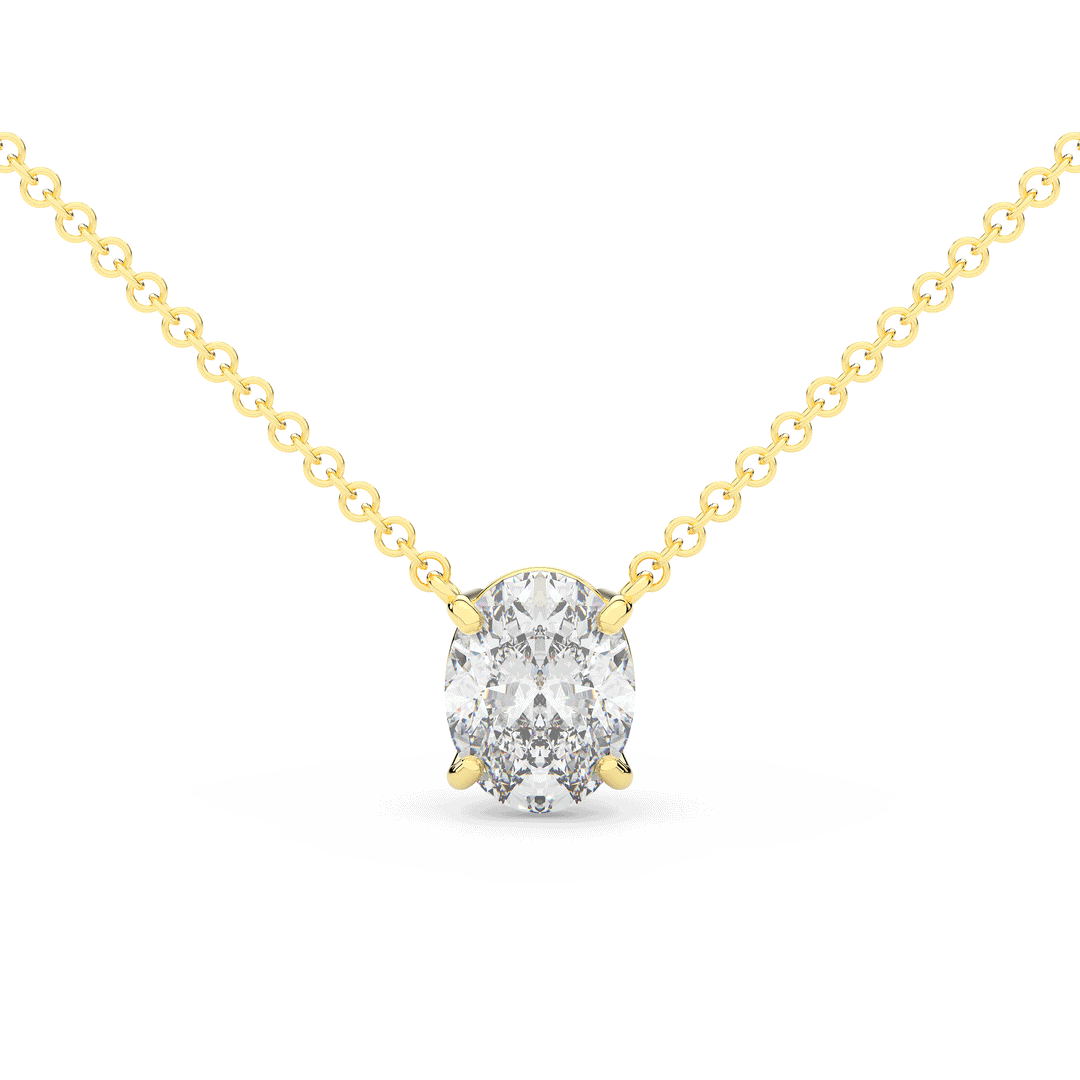 1.50CT OVAL CERTIFIED LAB DIAMOND SOLITAIRE PENDANT - Nazarelle