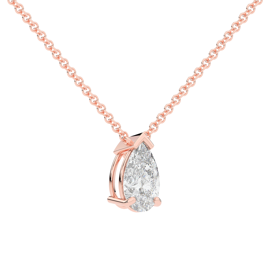 1.50CT PEAR CERTIFIED LAB DIAMOND SOLITAIRE PENDANT - Nazarelle