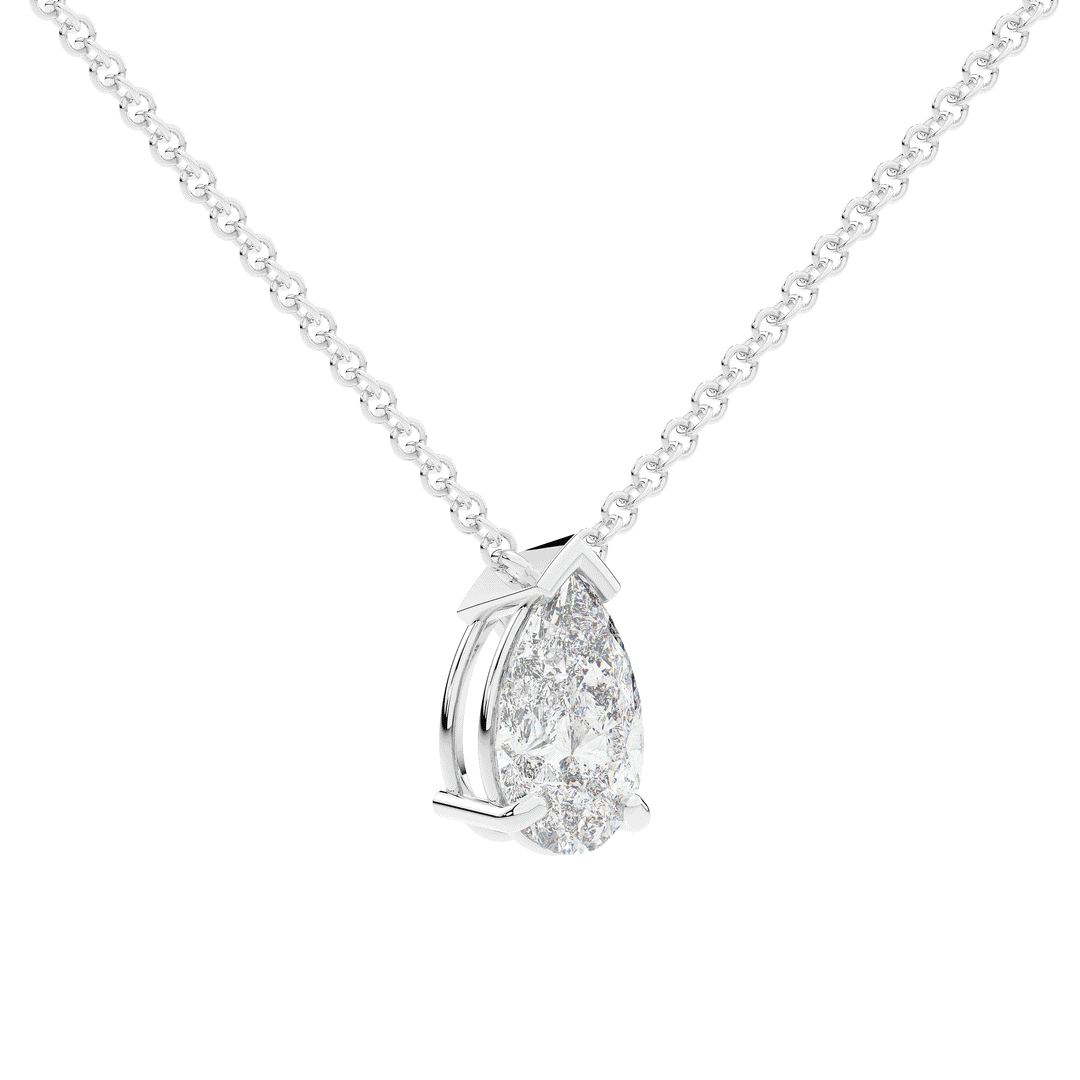 1.50CT PEAR CERTIFIED LAB DIAMOND SOLITAIRE PENDANT - Nazarelle
