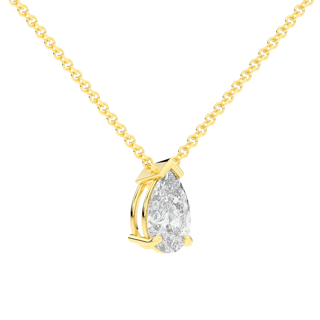 1.50CT PEAR CERTIFIED LAB DIAMOND SOLITAIRE PENDANT - Nazarelle