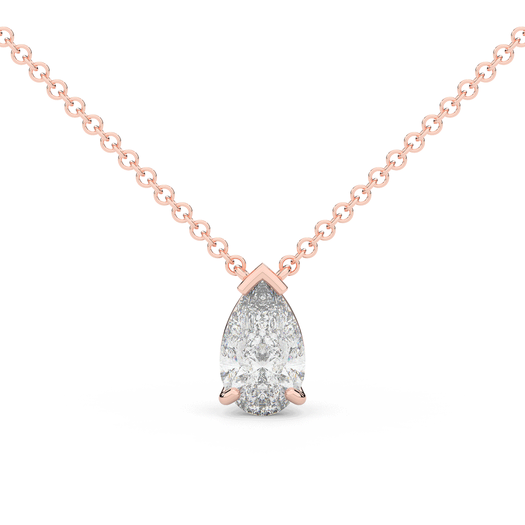 1.50CT PEAR CERTIFIED LAB DIAMOND SOLITAIRE PENDANT - Nazarelle