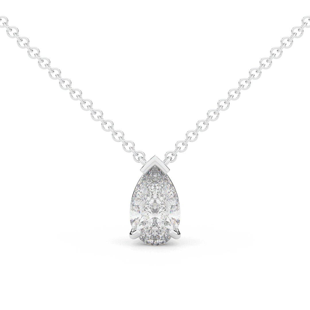 1.50CT PEAR CERTIFIED LAB DIAMOND SOLITAIRE PENDANT - Nazarelle