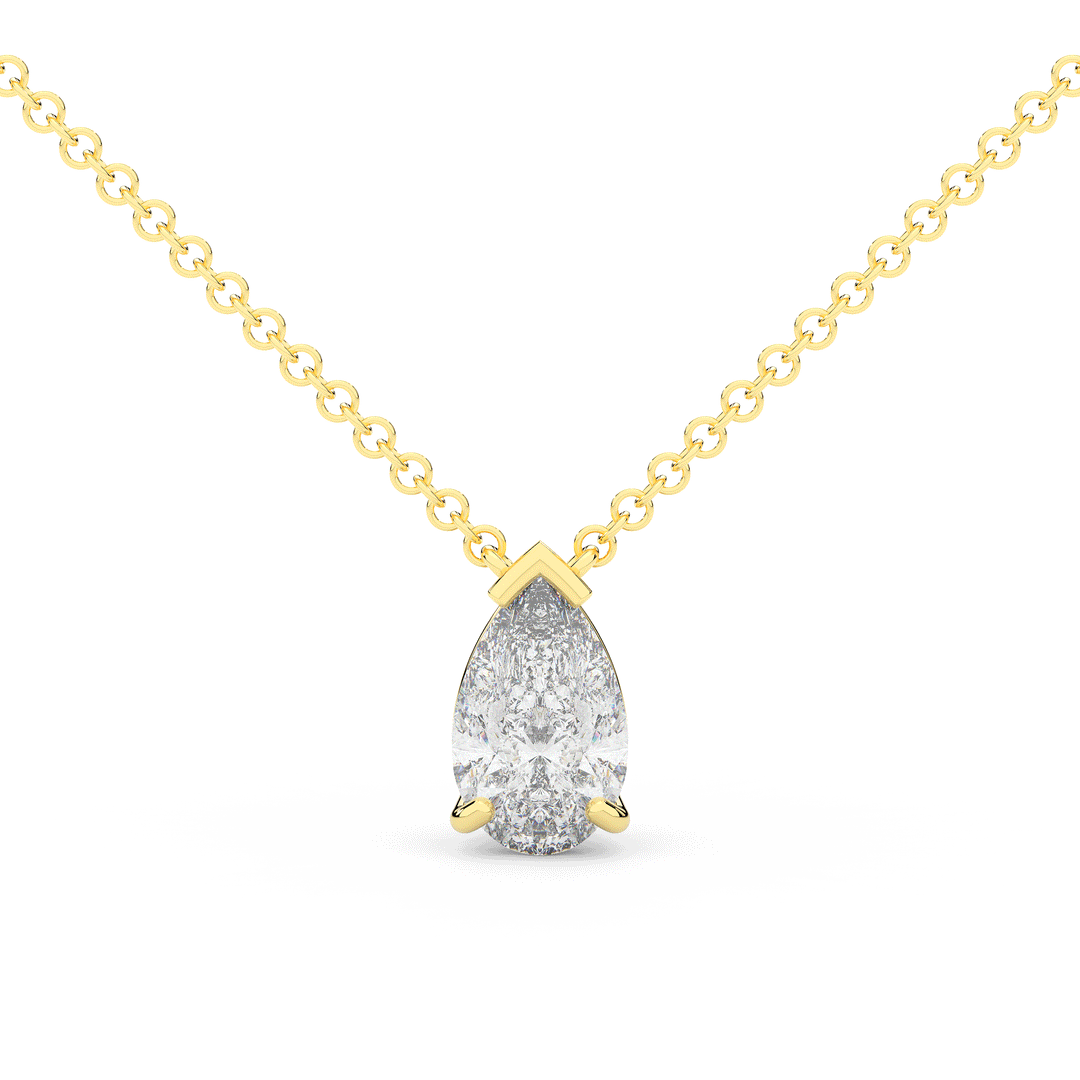 1.50CT PEAR CERTIFIED LAB DIAMOND SOLITAIRE PENDANT - Nazarelle