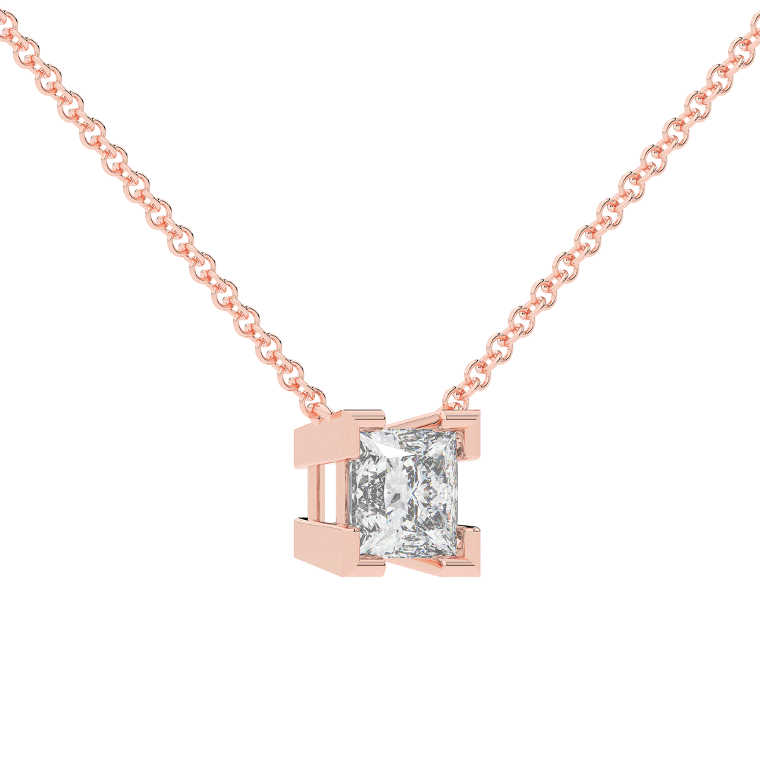 1.50CT PRINCESS CERTIFIED LAB DIAMOND SOLITAIRE PENDANT - Nazarelle