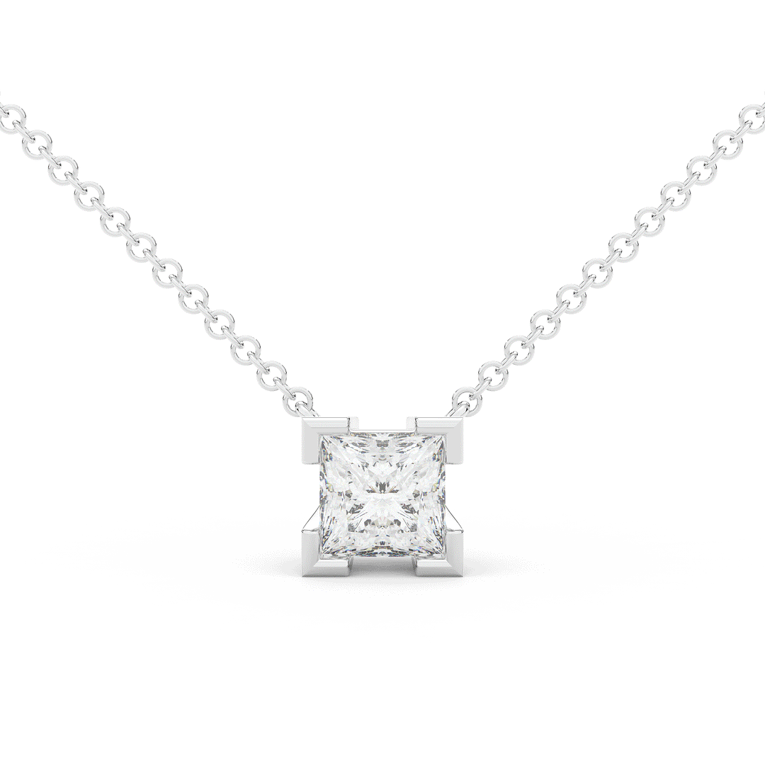1.50CT PRINCESS CERTIFIED LAB DIAMOND SOLITAIRE PENDANT - Nazarelle