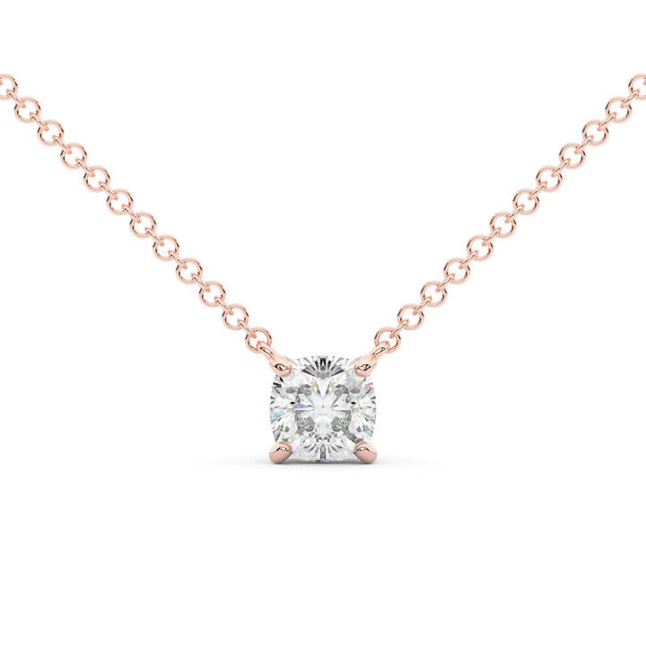 1.00CT.TW CUSHION LAB DIAMOND SOLITAIRE PENDANT - Nazarelle