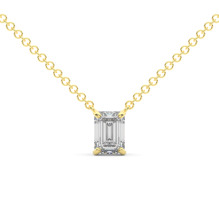 1.00CT.TW EMERALD CUT LAB DIAMOND SOLITAIRE PENDANT - Nazarelle