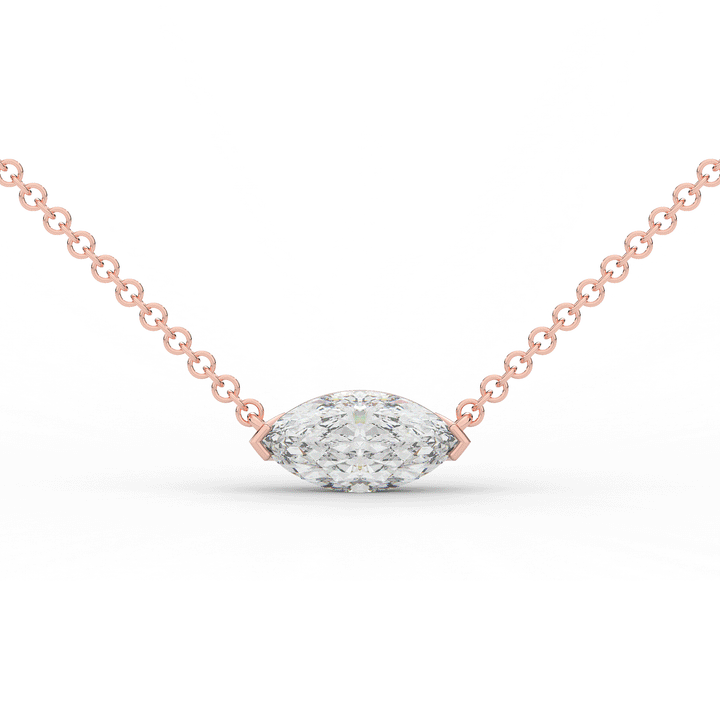 1.00CT.TW MARQUISE LAB DIAMOND SOLITAIRE PENDANT - Nazarelle