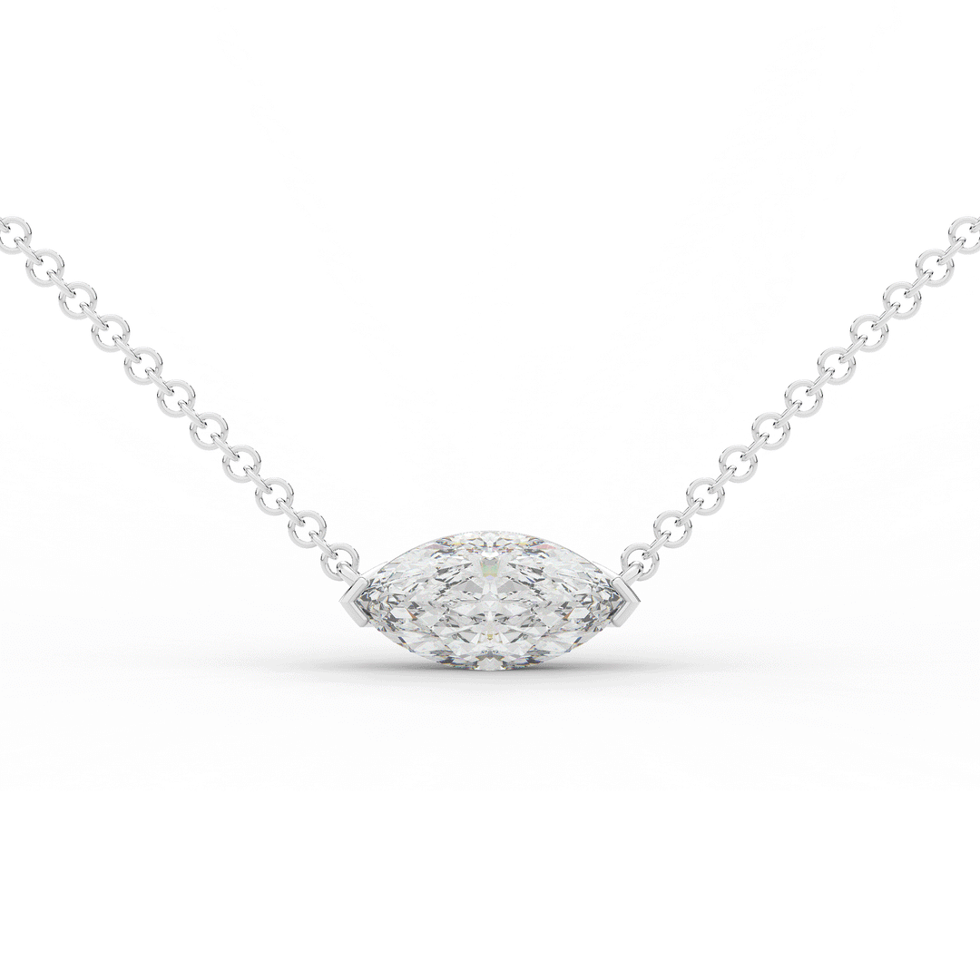 1.00CT.TW MARQUISE LAB DIAMOND SOLITAIRE PENDANT - Nazarelle