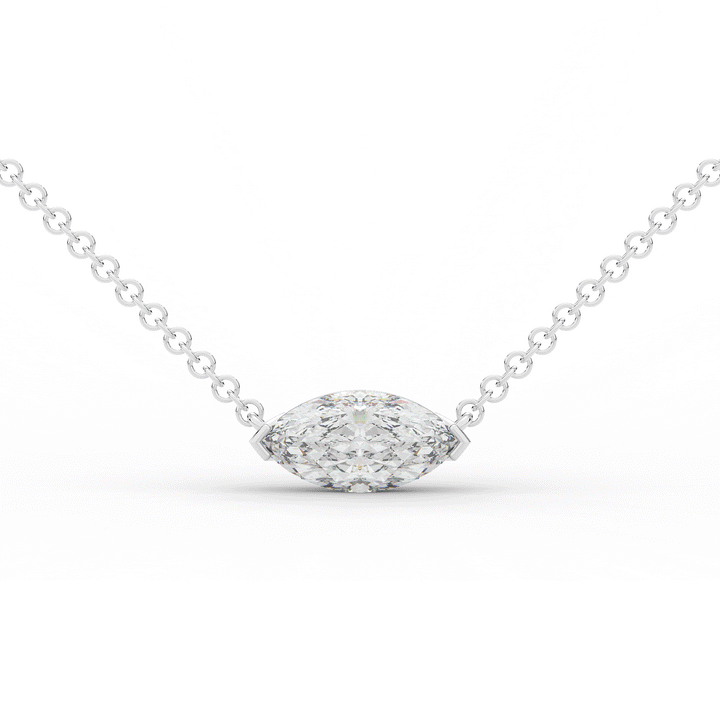 1.00CT.TW MARQUISE LAB DIAMOND SOLITAIRE PENDANT - Nazarelle