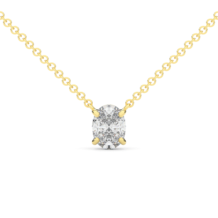 1.00CT.TW OVAL LAB DIAMOND SOLITAIRE PENDANT - Nazarelle