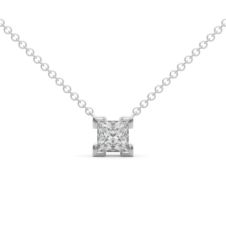 1.00CT.TW PRINCESS CUT LAB DIAMOND SOLITAIRE PENDANT - Nazarelle
