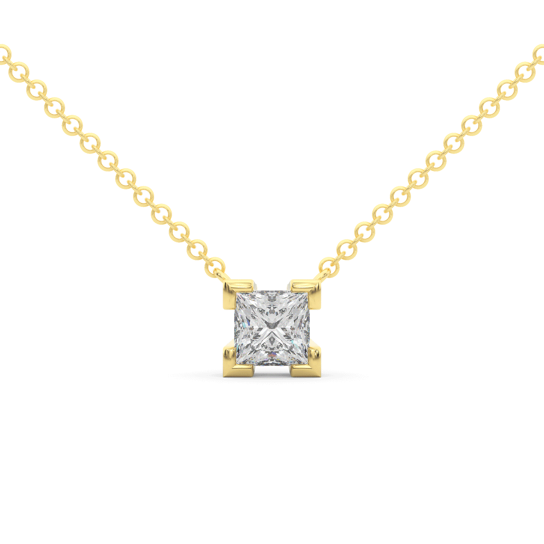 1.00CT.TW PRINCESS CUT LAB DIAMOND SOLITAIRE PENDANT - Nazarelle